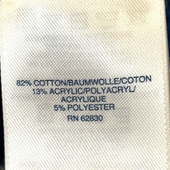 Lands End blue warm long tunic sweater notch neck cotton blend with stretch L - Picture 10 of 11